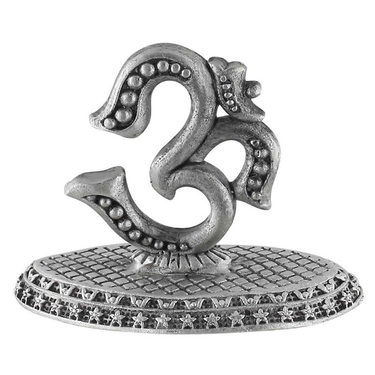 Silver Om Symbol Showpiece –1 Inch | 925 Silver  Idol for Home Temple