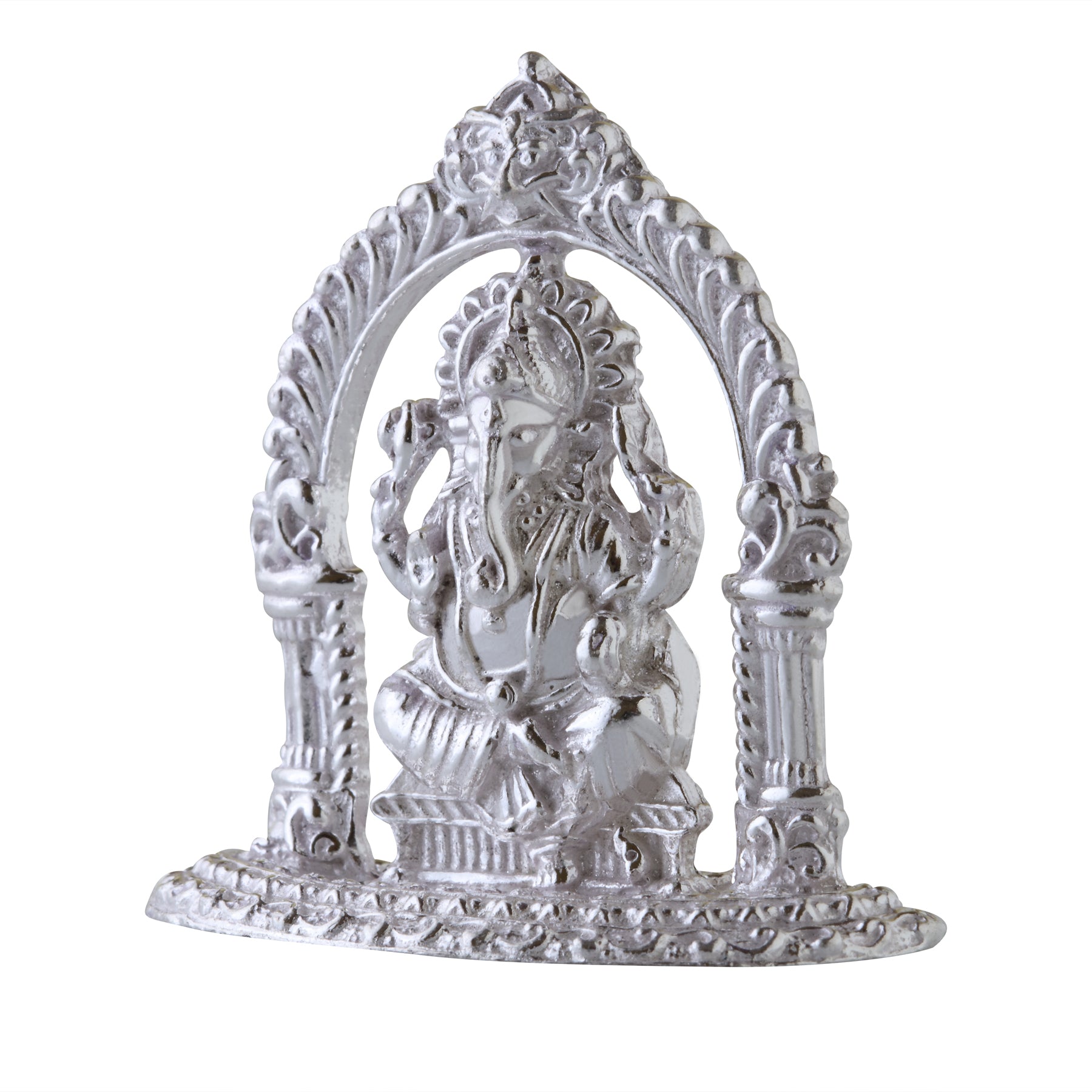 Pure Silver Statue 925 Silver Hollow Ganesha Idol Seated on Peeta 925 Silver  Gift Items Silver Return Gift for Navratri & Housewarming - Etsy