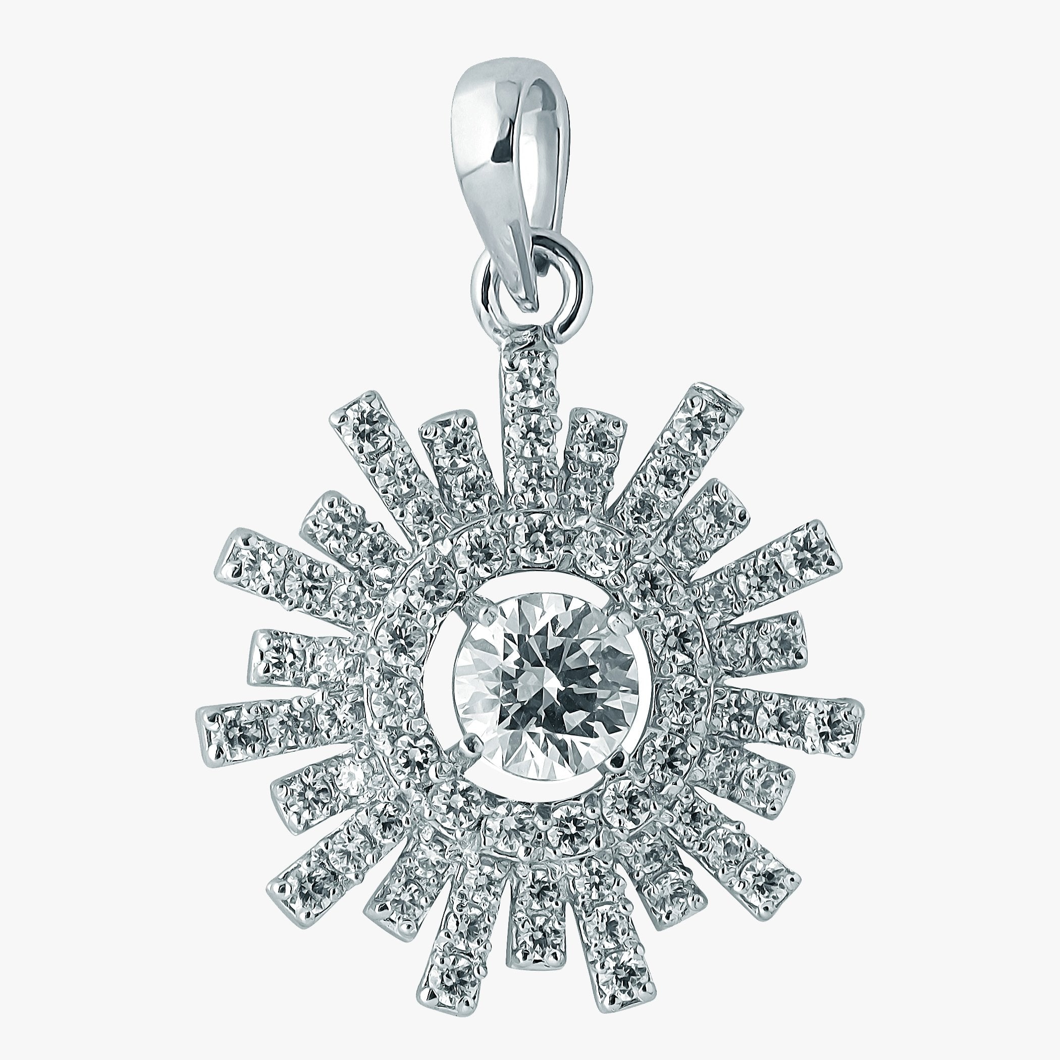 Sun Rays Pendants Silver Sun Rays Pendant Embellished With Swarovski Zirconia ~caratcafe ...