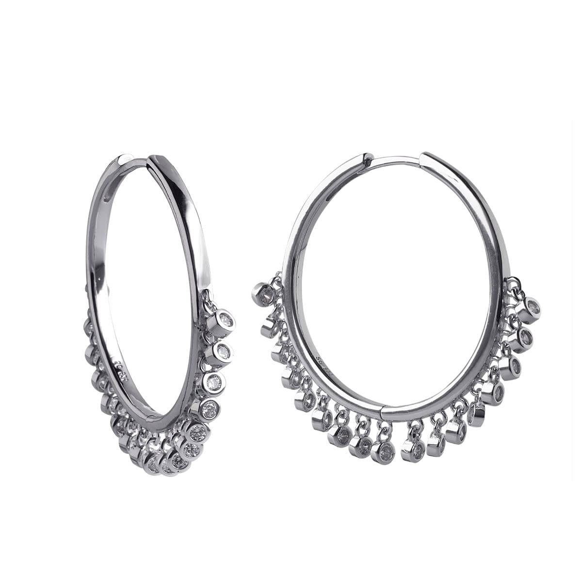 silver dangling earrings
