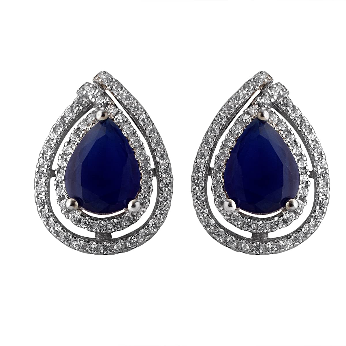 Stud earrings blue deals stone