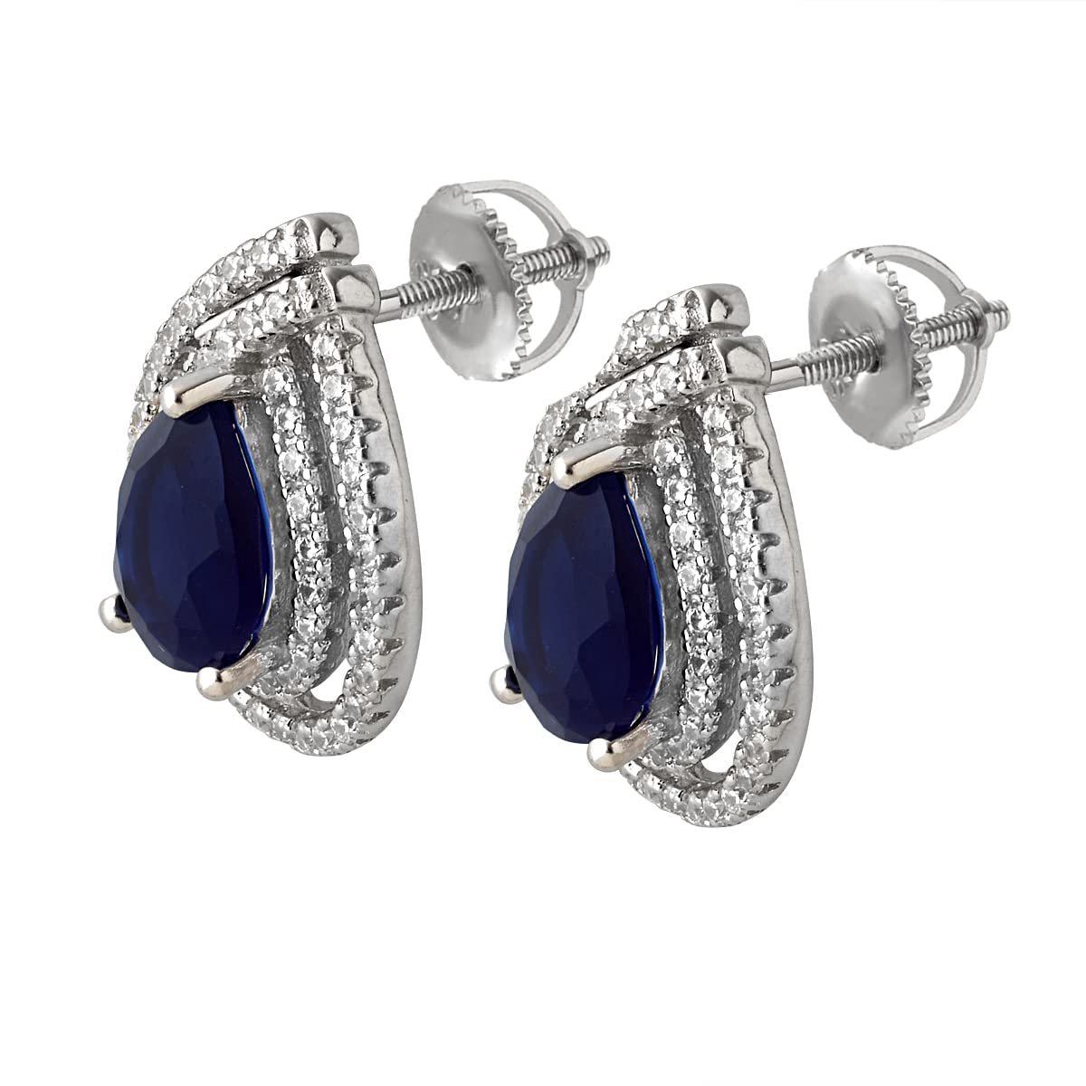 Blue stone oxidised jhumka earrings  Silvermerc Designs