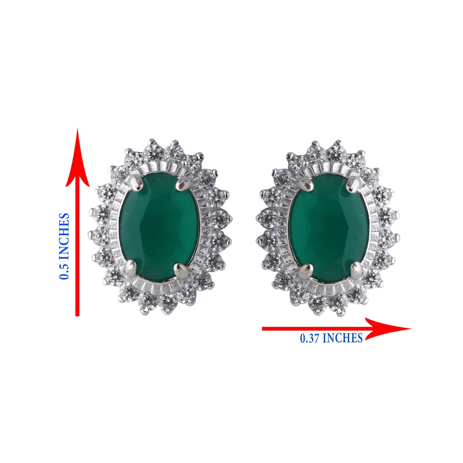 Green Stone Stud Earrings