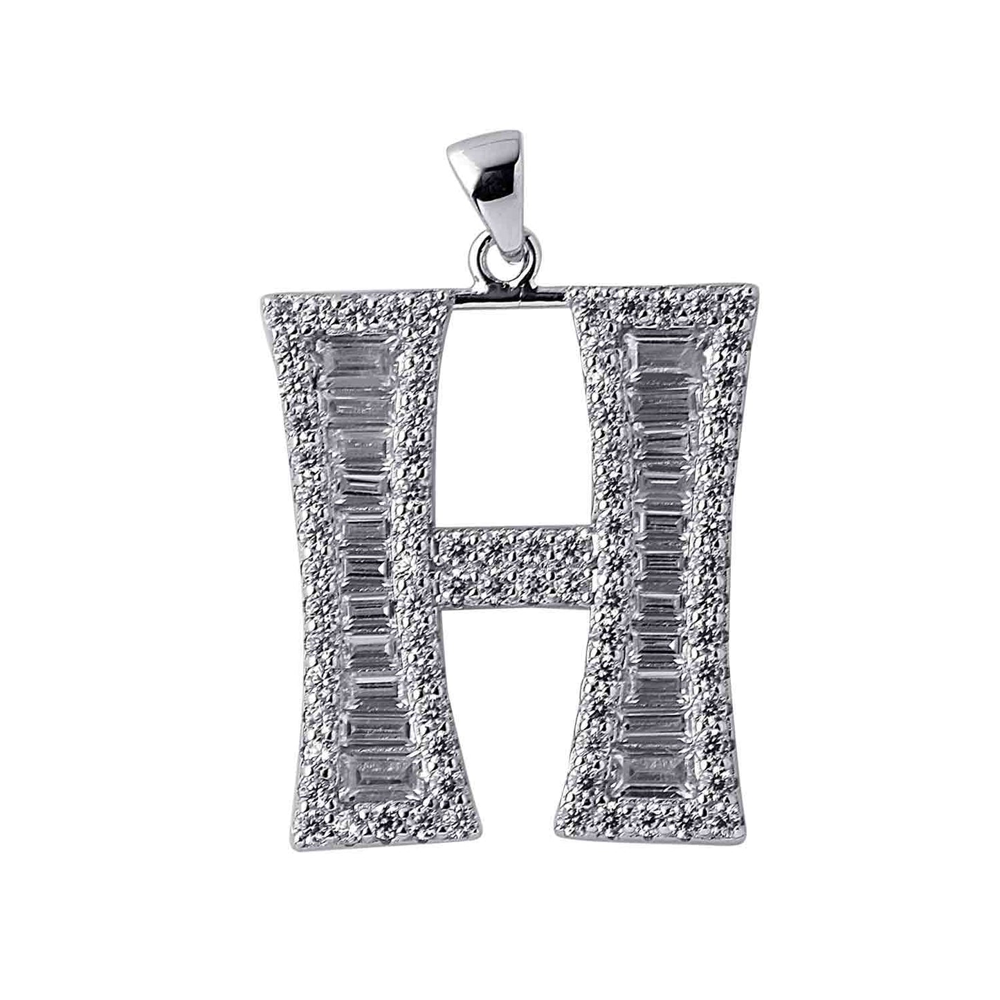 Silver H pendant