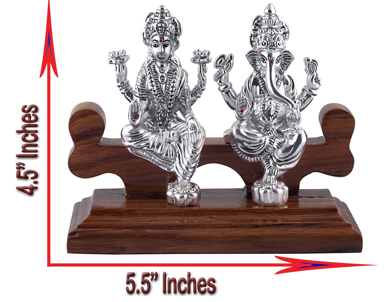 CaratCafe Silver Maa Laxmi Ganesh Idol Statue