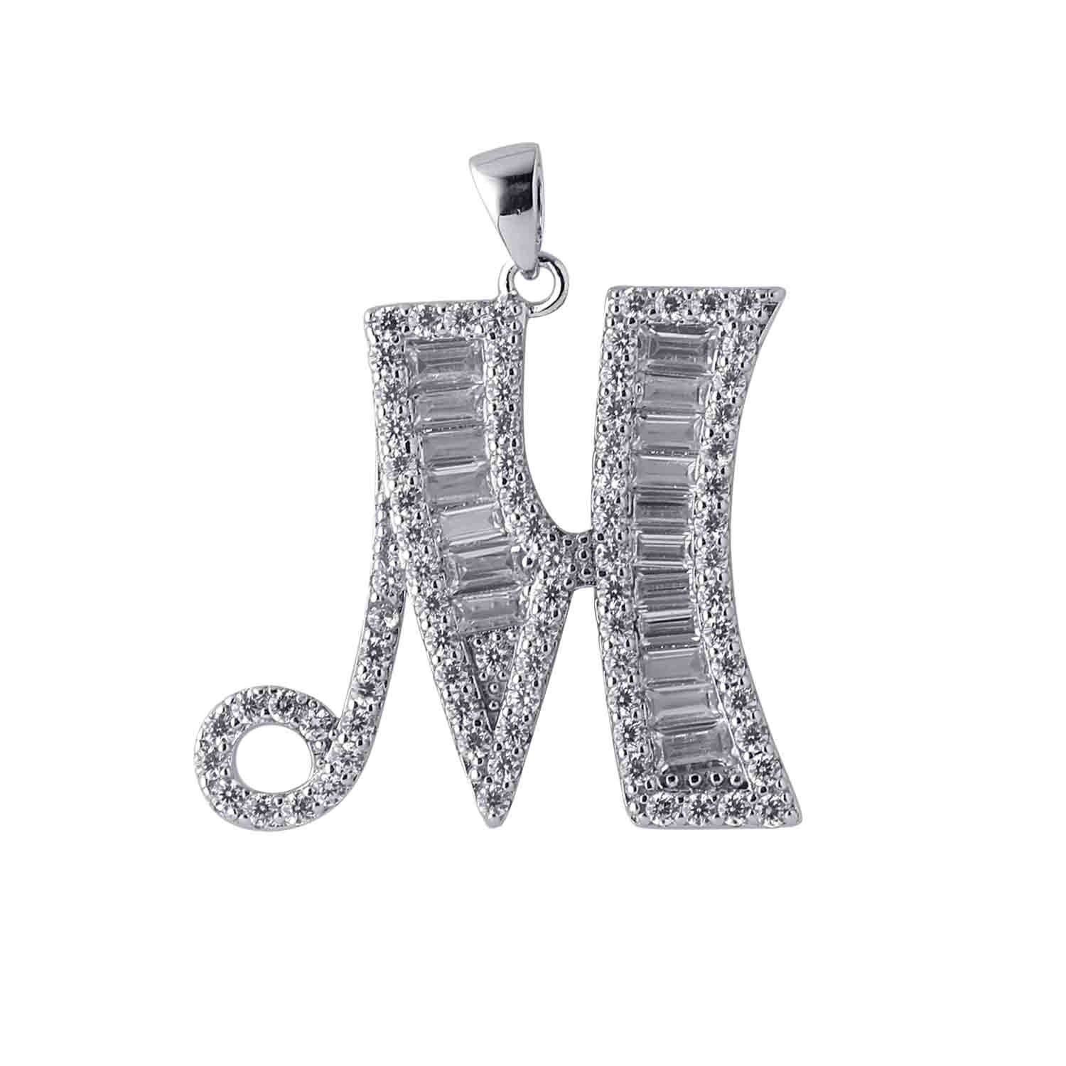 Alphabet M 925 Silver Pendant