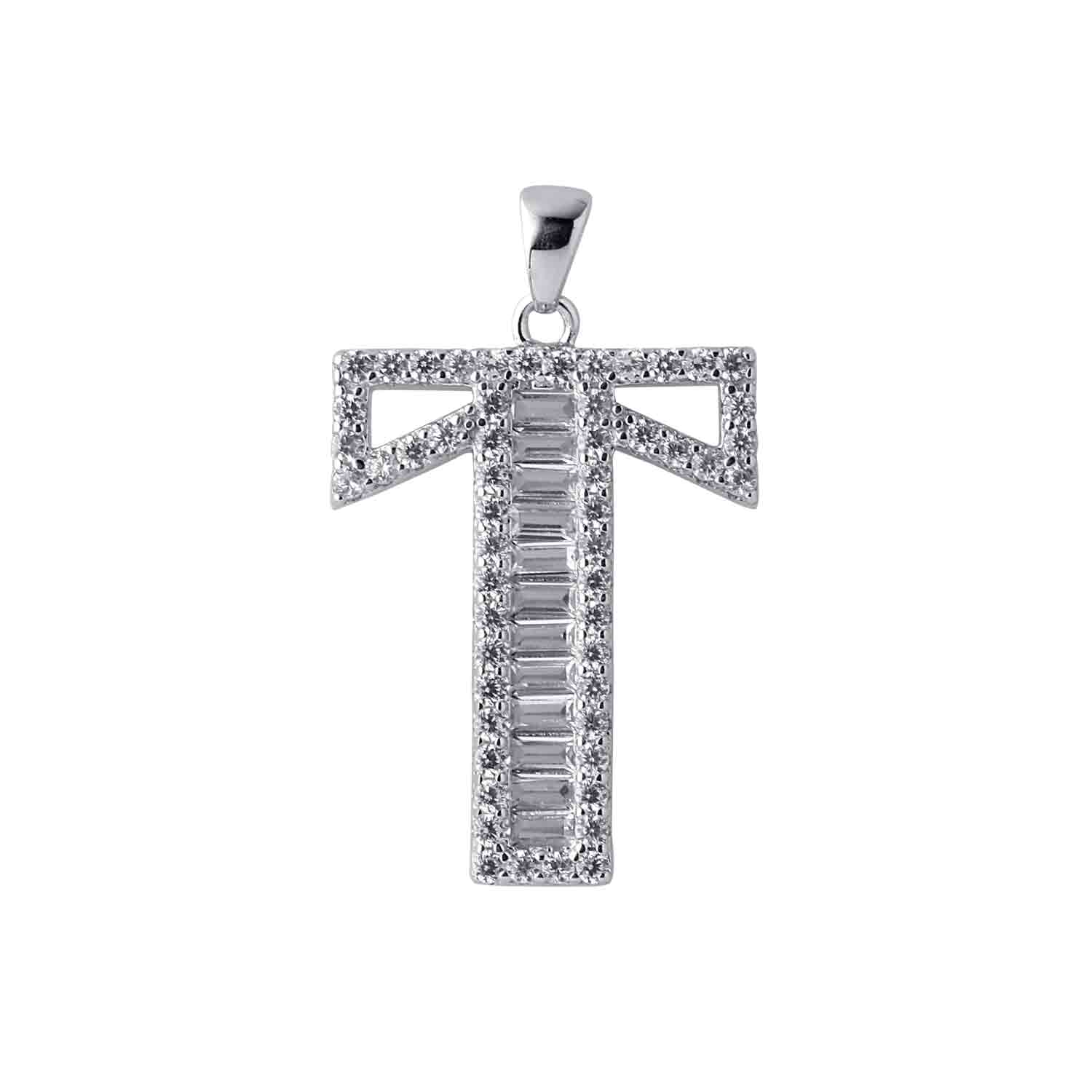 Alphabet T 925 Silver Pendant