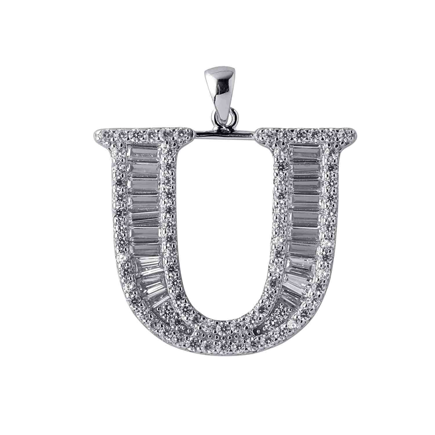 Alphabet U 925 Silver Pendant