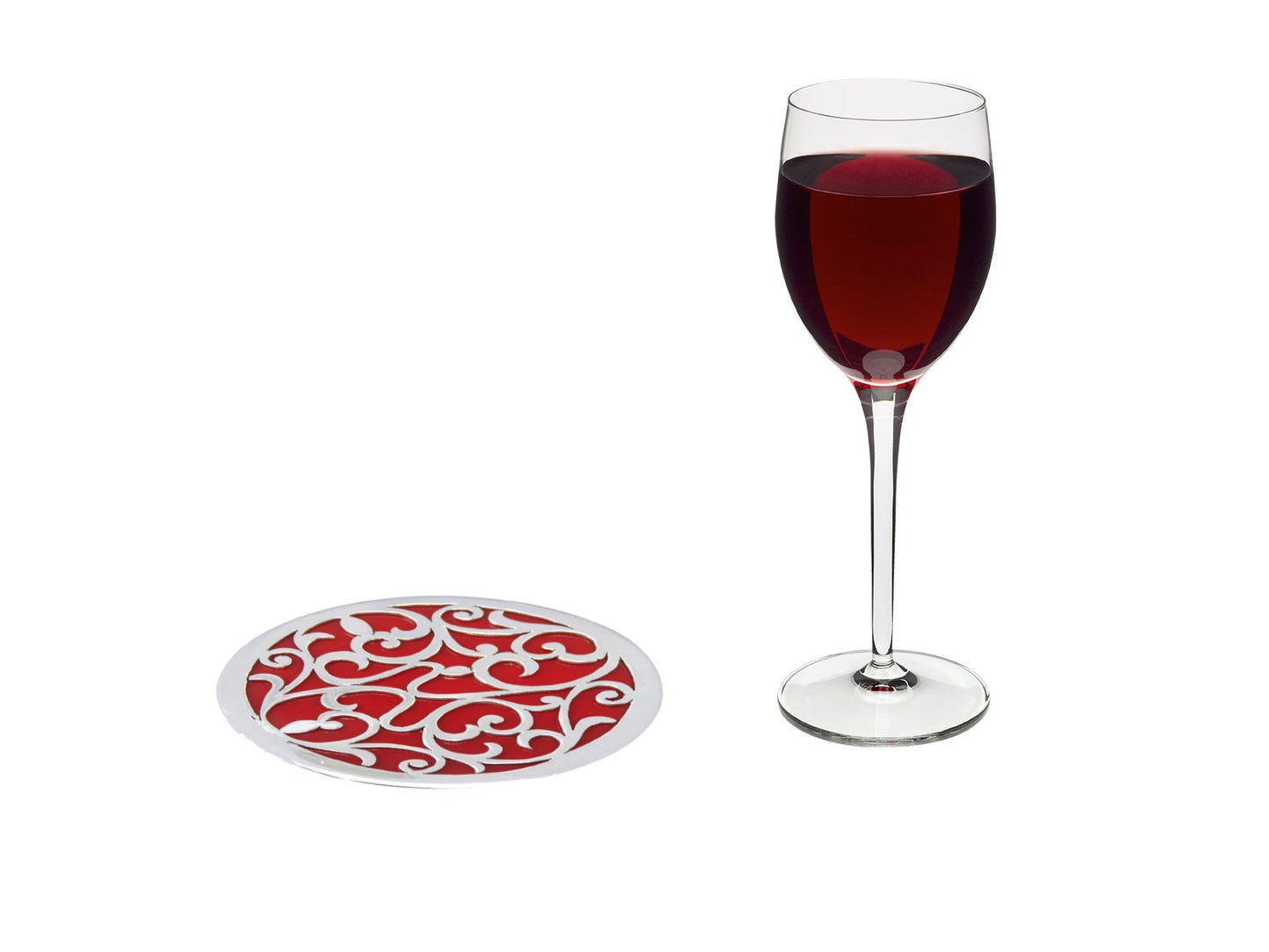 Sterling Silver Red Coasters