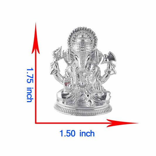 925 Silver Dagdusheth Ganesh Idol, Solid, 80–85g