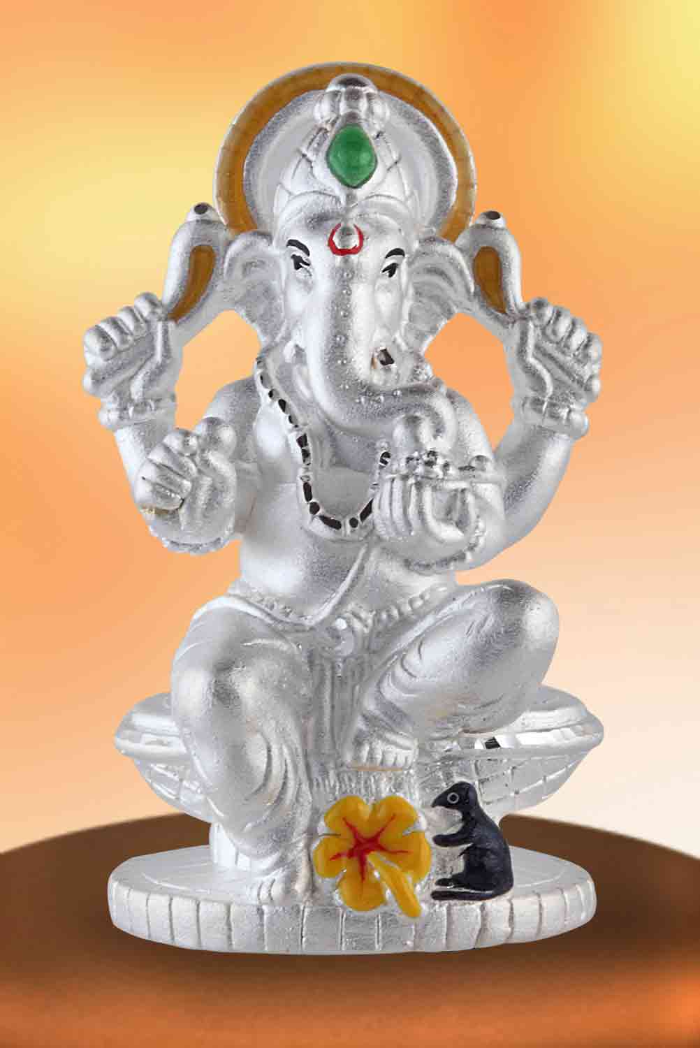 Silver Ganpati statue Hallmark certified ~ caratcafe – CaratCafeInd