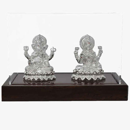 Silver laxmi ganesh statue