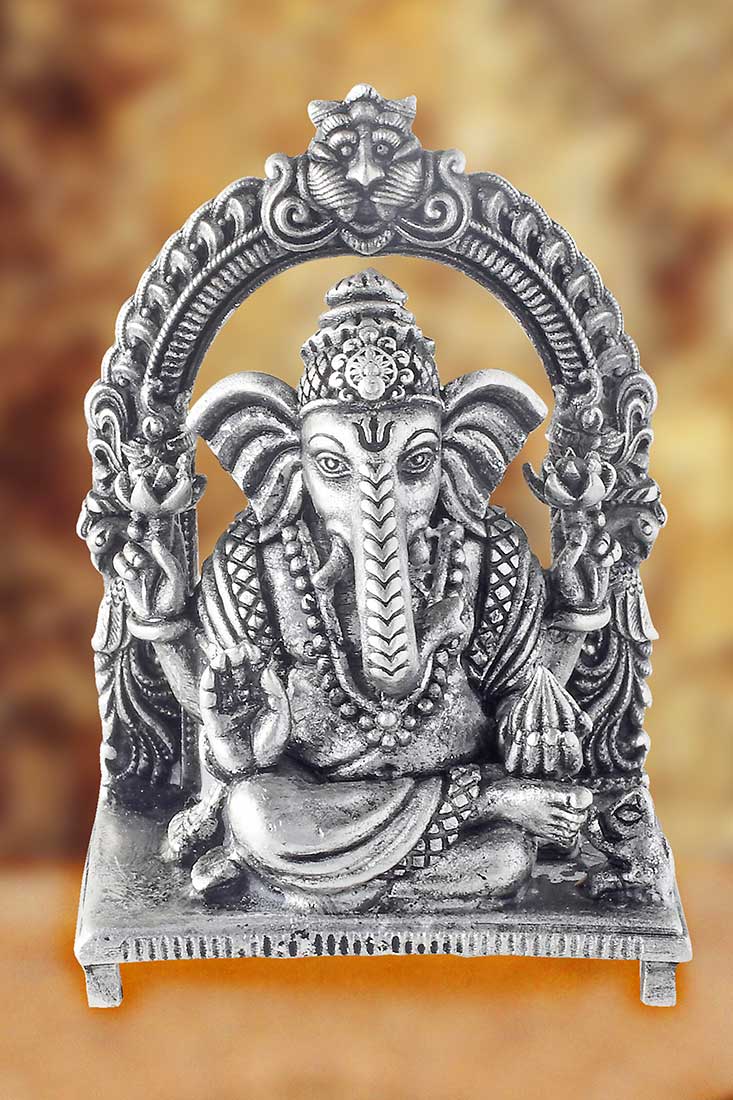 silver ganesh idol for car