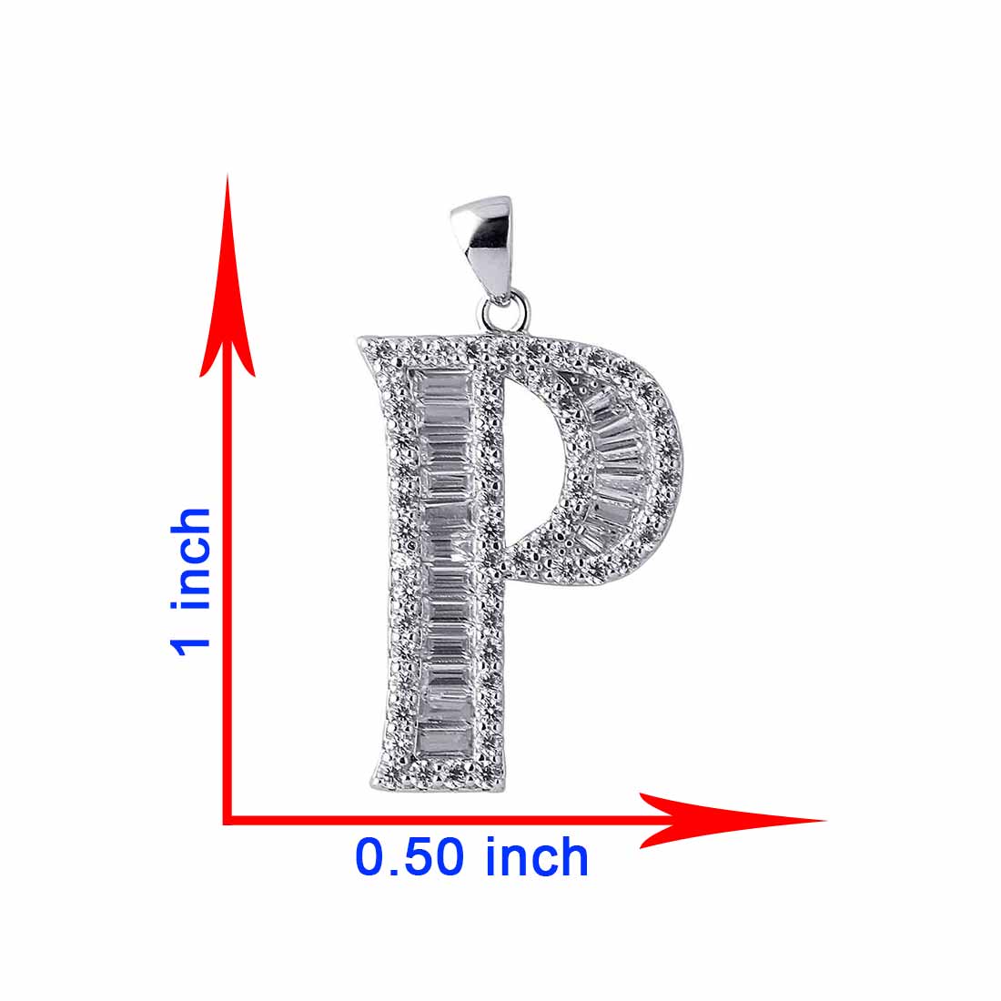 Pure Silver P Alphabet Pendant