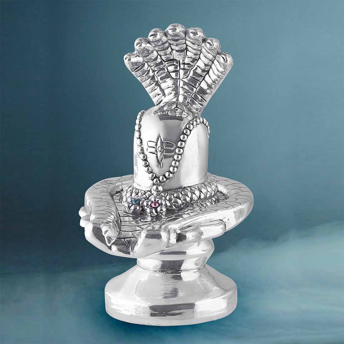 shiva lingam for puja in pure silver