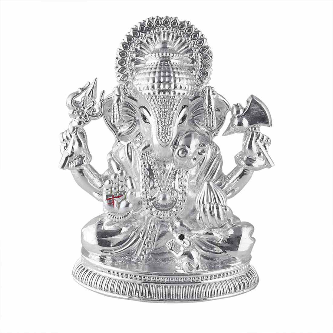 Pure Silver 990 Dagdusheth Ganpati Idol ~ CaratCafe – CaratCafeInd