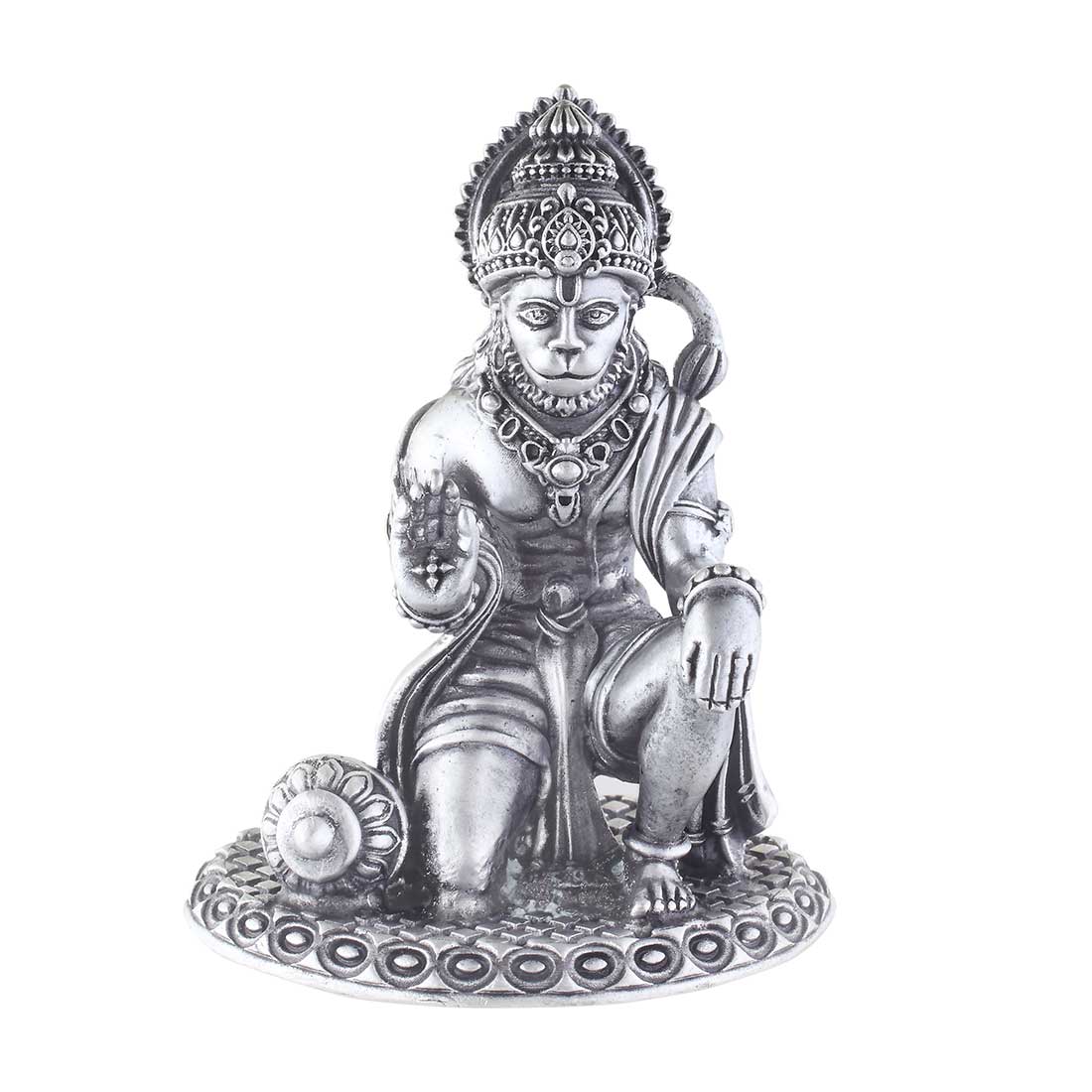 silver-hanuman-murti-for-car-dashboard-home-office-use-caratcafe