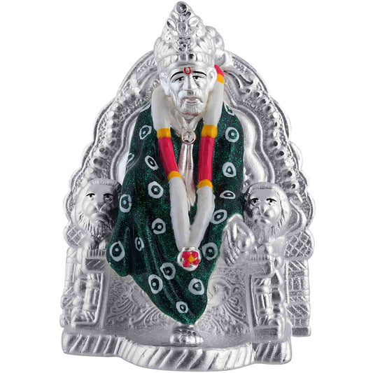 pure silver sai baba idol